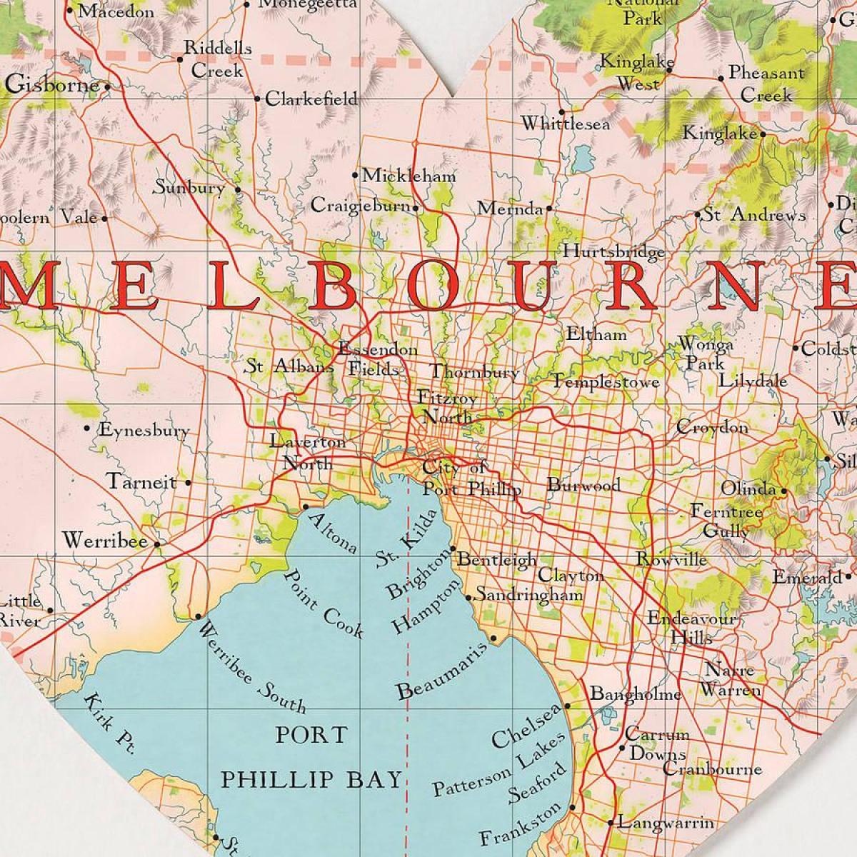 Melbourne heiminum kort