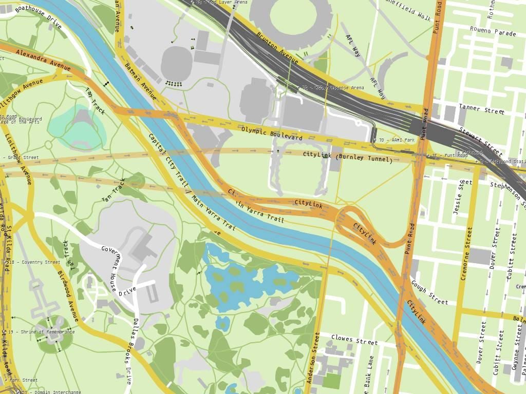 Yarra slóð kort