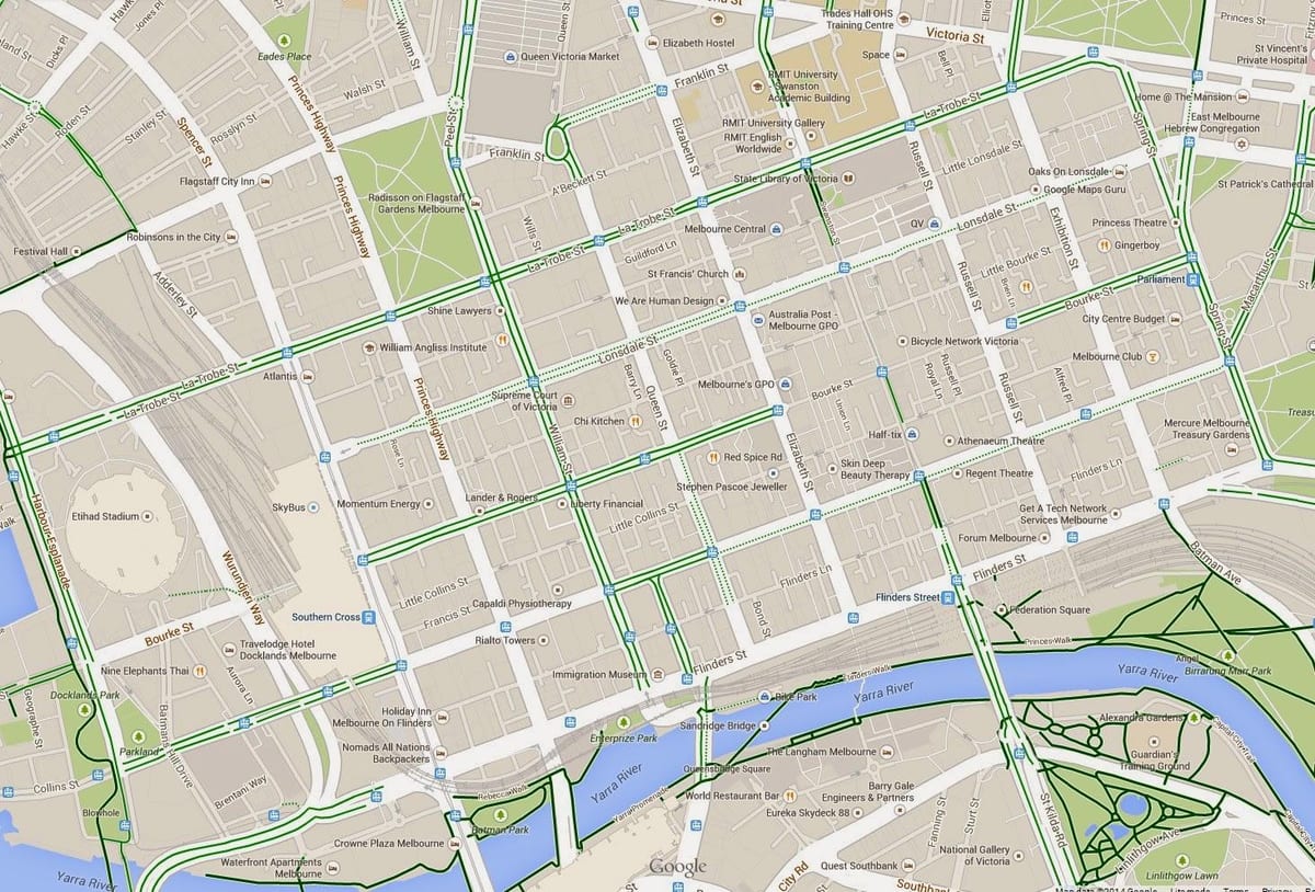Melbourne kort viðskiptahverfi
