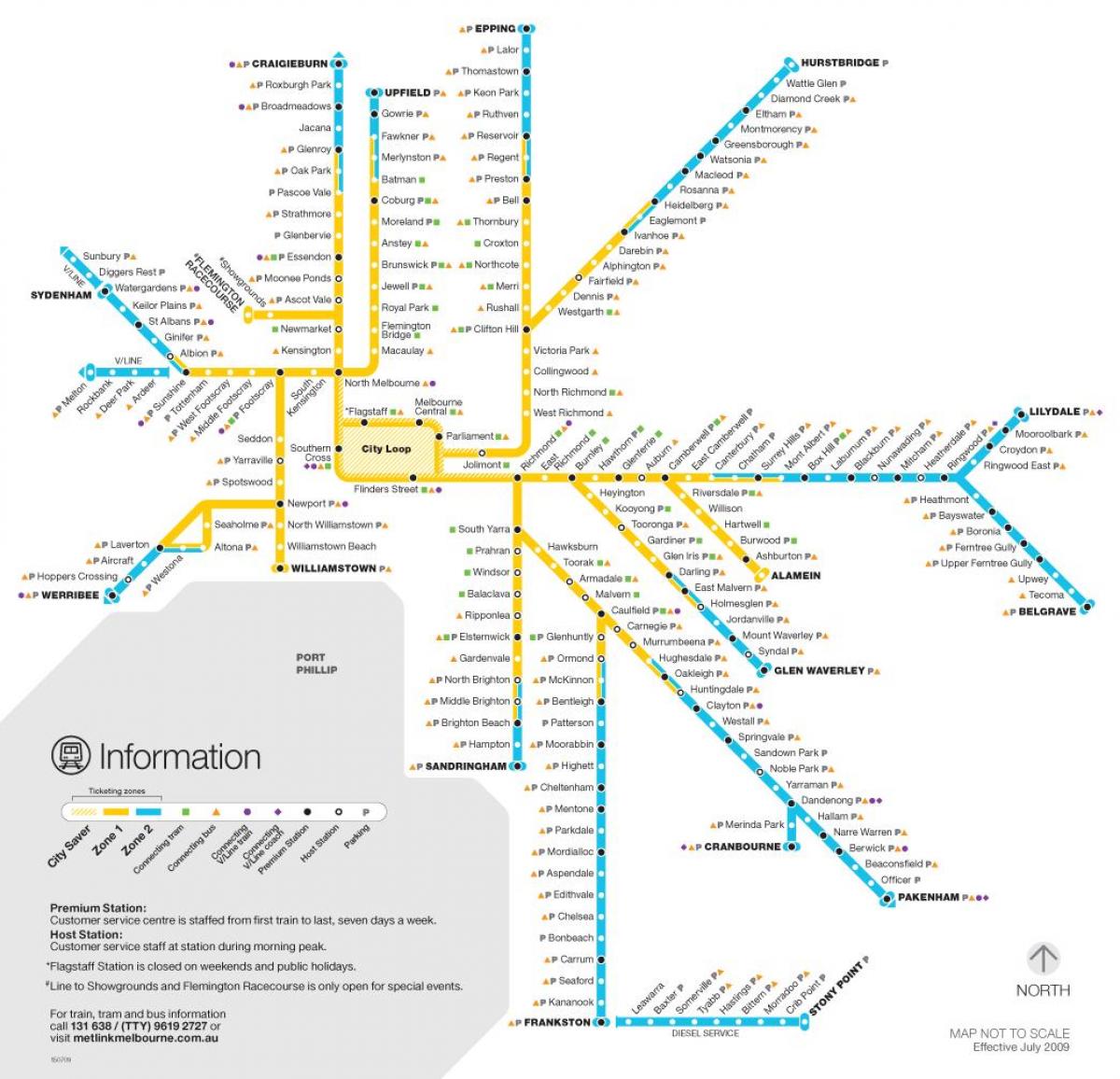 metro Melbourne kort