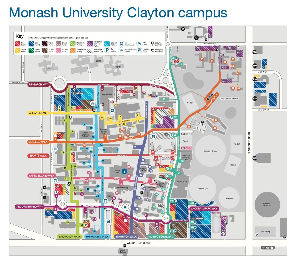 Monash háskóla Clayton kort
