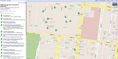Kort af háskóla Melbourne