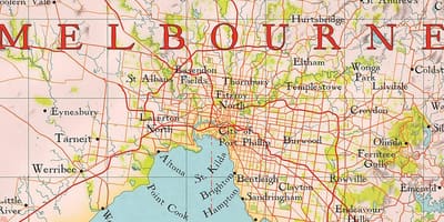 Melbourne heiminum kort