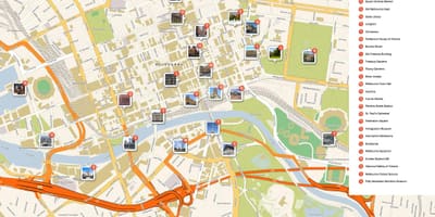 Melbourne ferðaþjónusta kort