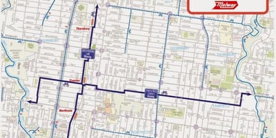 Kort af Melbourne hjólinu deila