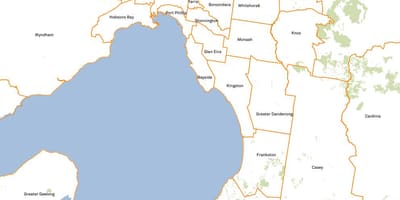 Kort af Melbourne ráðum
