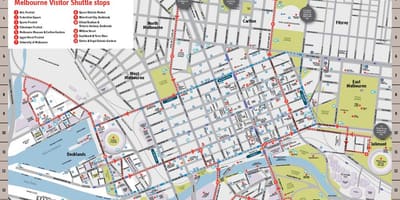 Melbourne borg staðir kort