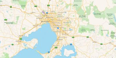 Kort af Melbourne og úthverfi