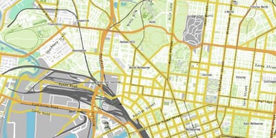 Kort af Konunglega Melbourne sjúkrahús